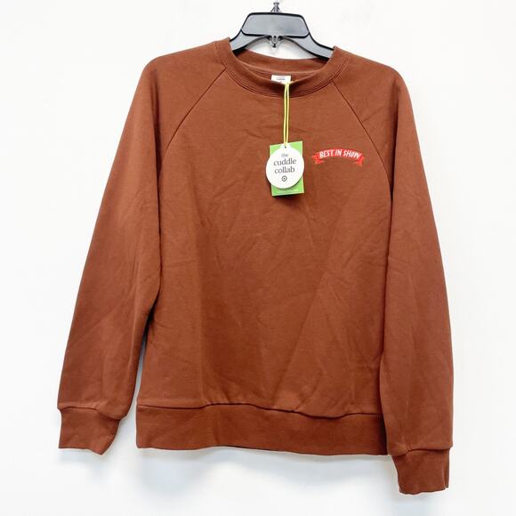 The Cuddle Collab Women's "Best In Show" Crewneck Sweatshirt Brown Size XS - Picture 2 of 6